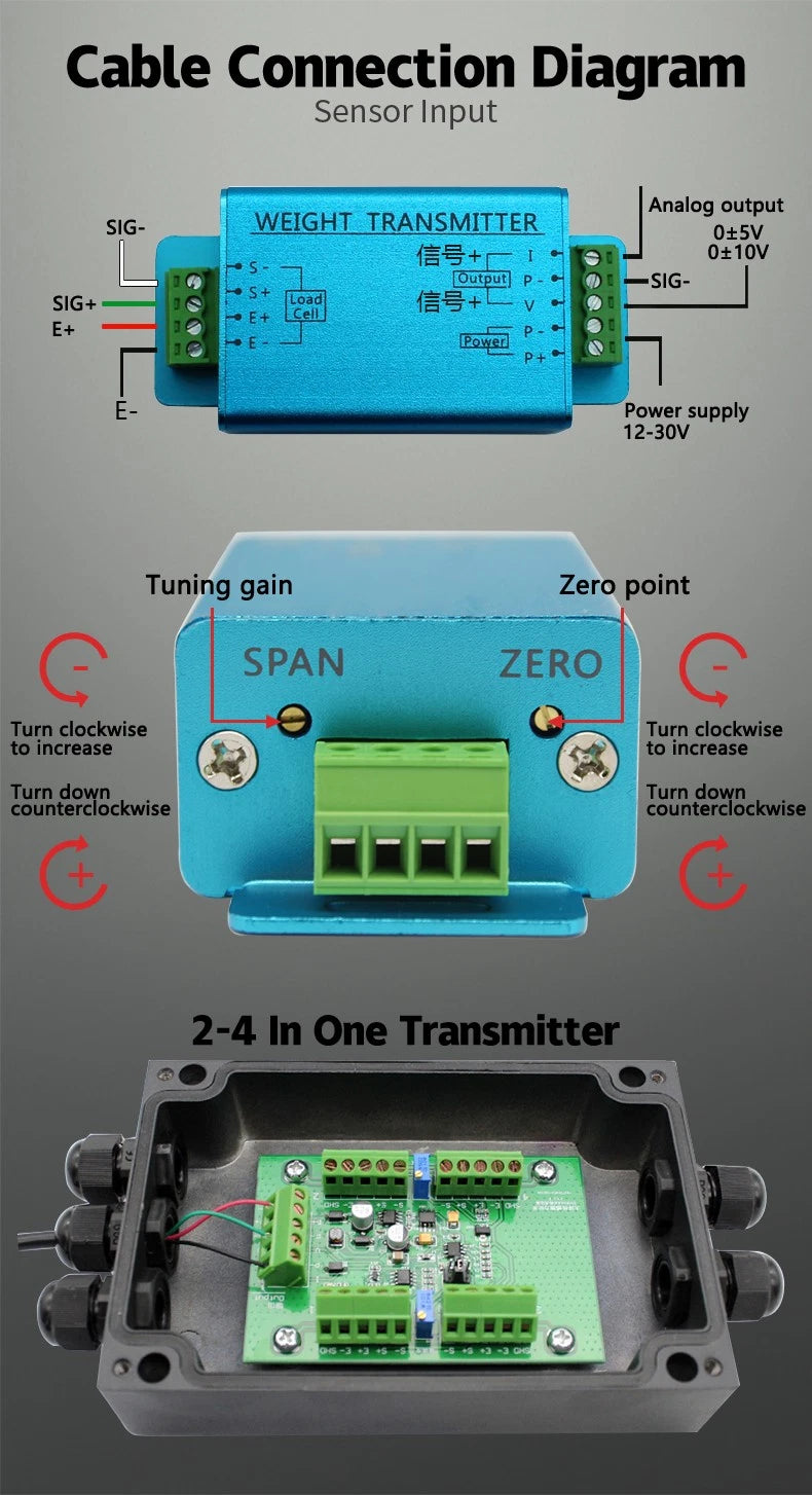 DAYSENSOR Load Cell Weight Transmitter Weighing Sensor Transducer&Amp<wbr/>lifier