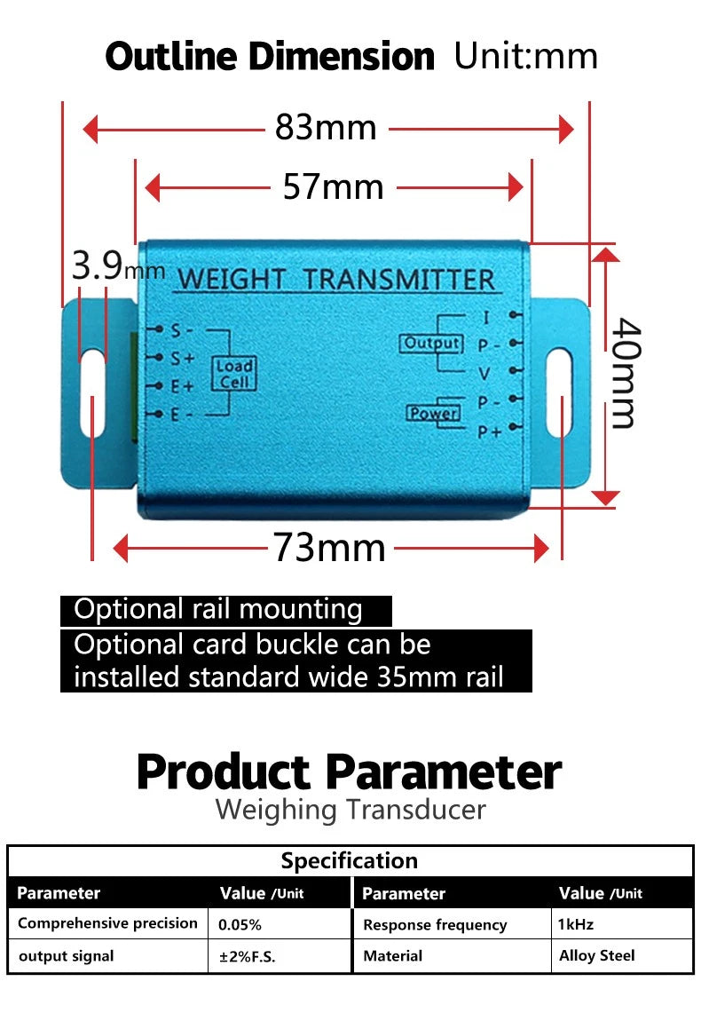 DAYSENSOR Load Cell Weight Transmitter Weighing Sensor Transducer&Amp<wbr/>lifier