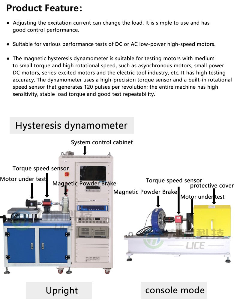 DAYSENSOR Magnetic Powder Dynamometer Motor Torque Speed Power Test Bench