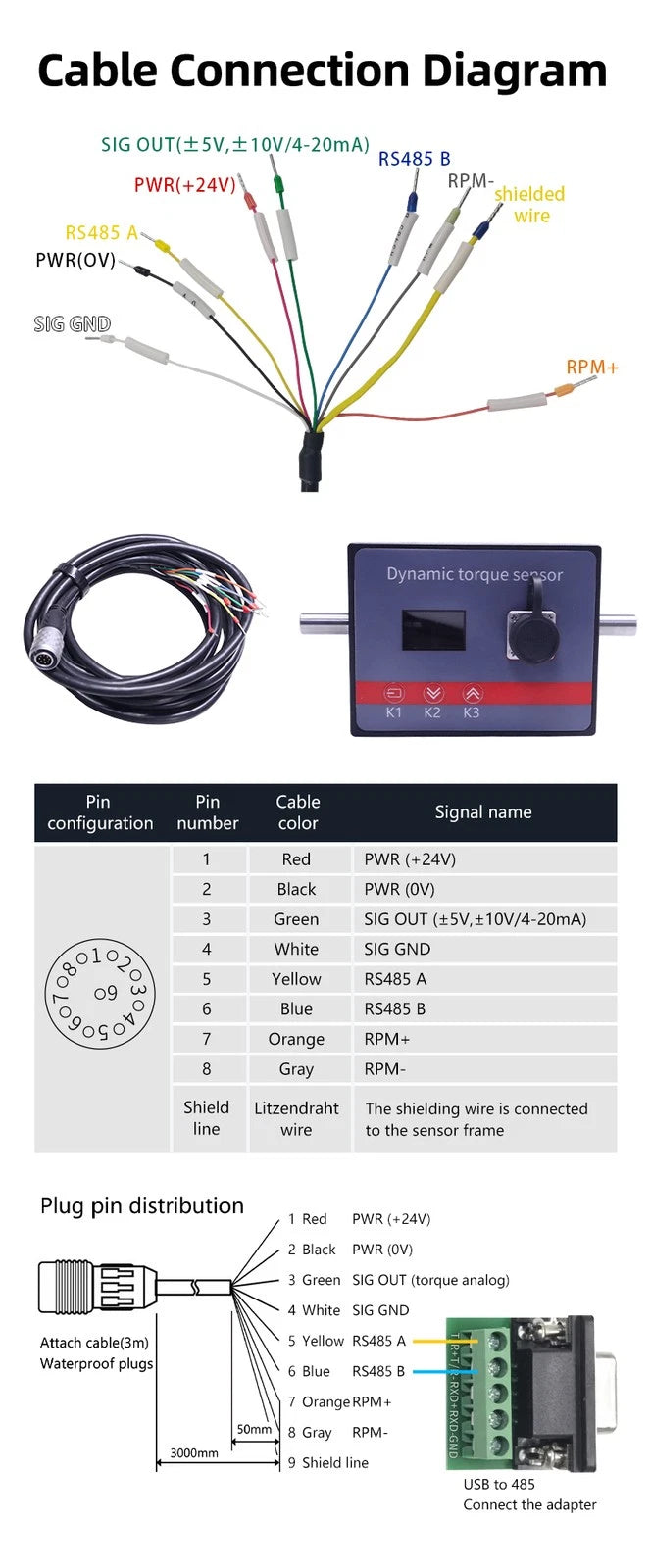 DAYSENSOR Digital Torque Sensor 0-20Nm with LCD Dispaly-with Verification Report
