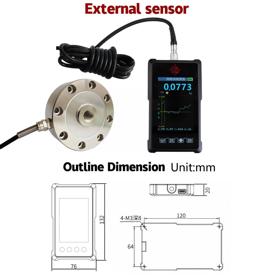 DAYSENSOR Digital Force Gauge Tension Compression Meter with External Sensor
