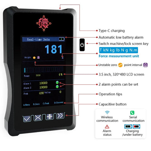 DAYSENSOR Digital Force Gauge Tension Compression Meter with External Sensor