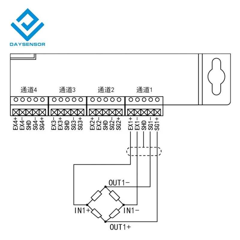 DAYSENSOR Force Value Acquisition Weighing Load Cell RS485 Amplifier Transmitter